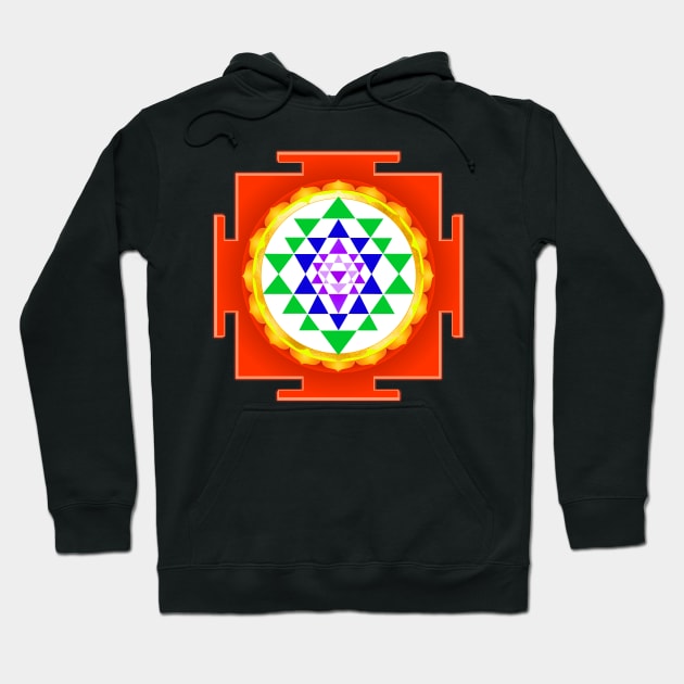 Sri Yantra With Faux Gold Foil Hoodie by PixDezines